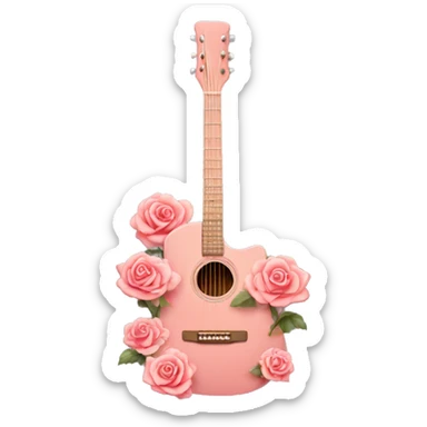 Guitar but rose color with roses  sticker