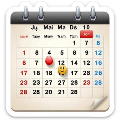 calendar with two dates highlighted sticker