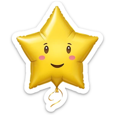 ballon yellow star sticker
