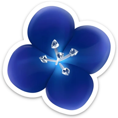 Dark blue flower with sugar crystal sticker