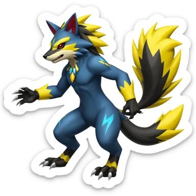 Shiny cool Zeraora-Zoroark-Obstagoon-fusion sticker