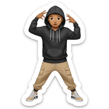 Hip-hop dancer (hoodie), street dancer. sticker