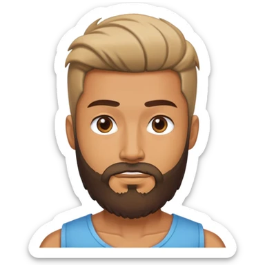 Man Face with croptop hair and beard  sticker