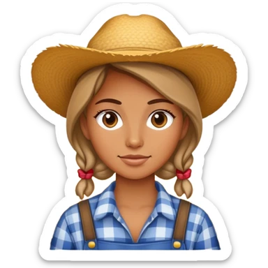 a girl farmer sticker