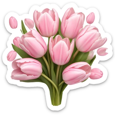 pastel pink tulip bouquet sticker