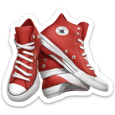 red converse shoe high dunk sticker