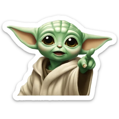 baby yoda pointing the finger at me sticker