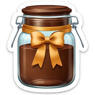 chocolate Retro Ribbon Jar sticker