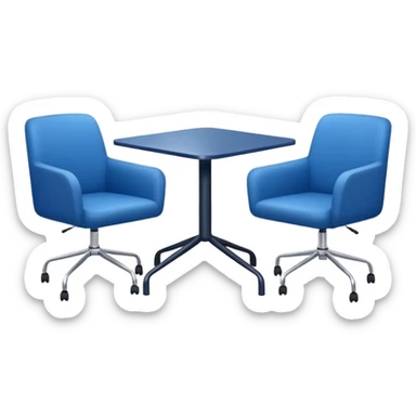 table and three office blue chairs sticker