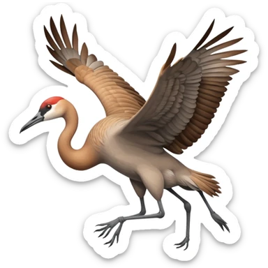 Sandhill crane bird flying sticker