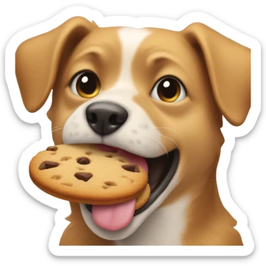dog eating cookie sticker