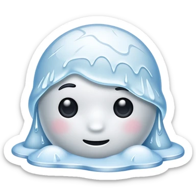 Frost creeping over the surface, half-covered sticker