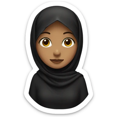 A girl in a black hijab sticker