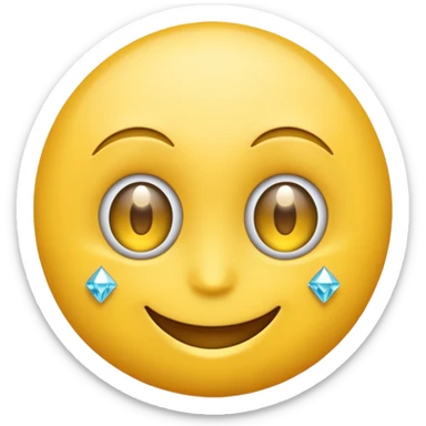Emoji face with diamond eyes sticker