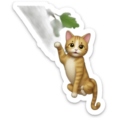 A cat without feet Falling out of a tree sticker