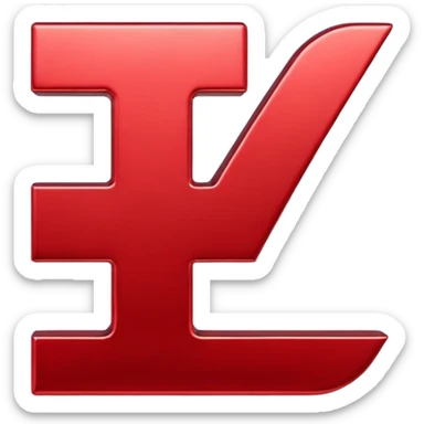 hashtag symbol red 3d sticker