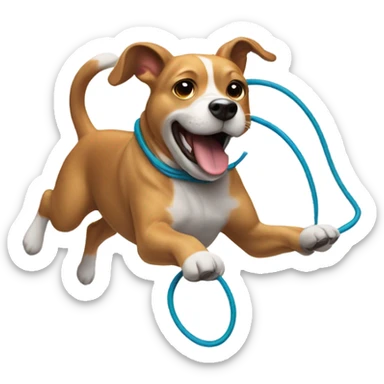 Jump rope dog sticker