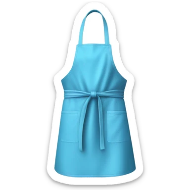 Realistic isolated sky blue kitchen apron tied in the front. sticker
