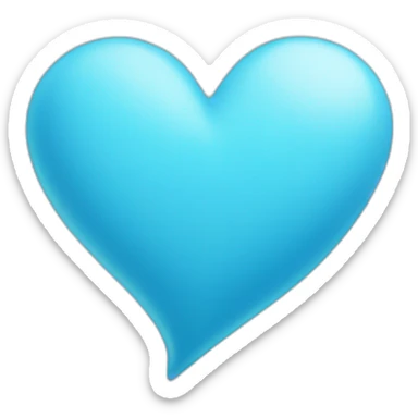 Sky blue heart  sticker