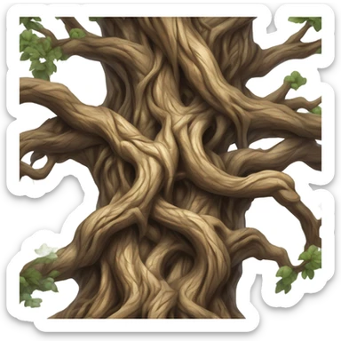 gnarled tree with twisted branches sticker