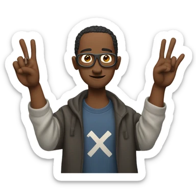 z gang sign with 12 fingers on one hand sticker