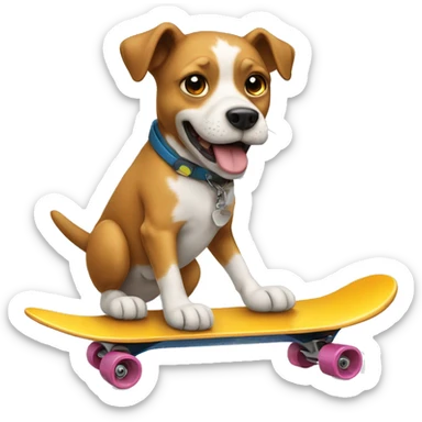 A dog riding a skateboard sticker