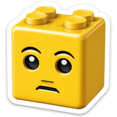 sad lego block sticker