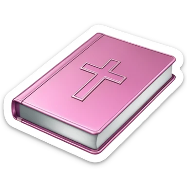 a floating monochromatic pink chrome bible  sticker