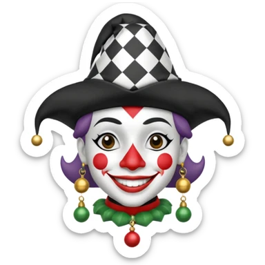 make a fuly black and white jester sticker
