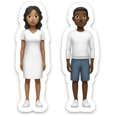 One black twin one white twin  sticker