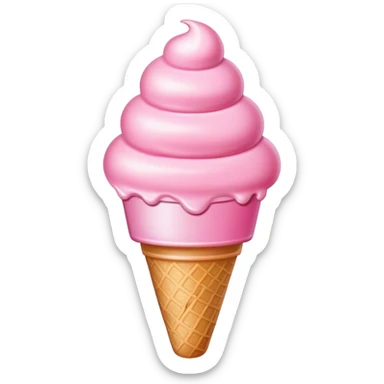 Pink ice cream sticker