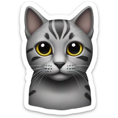 Cat gray black sticker