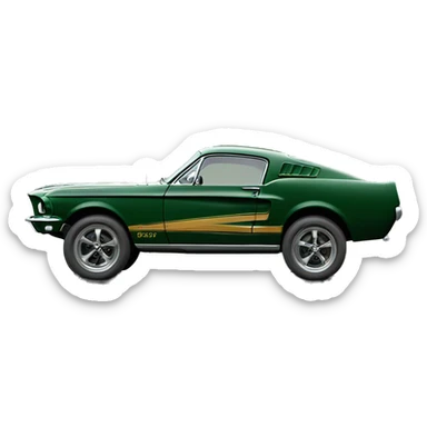 1967 mustang hunter green  sticker