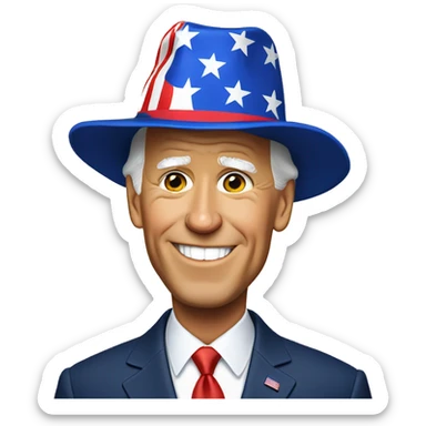Biden wearing maga hat sticker