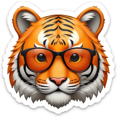 tiger head with dark lens sunglasses sticker