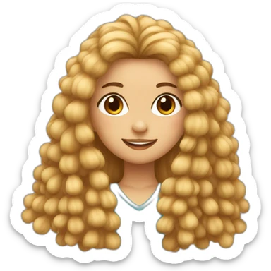 Pompon girl with long  hair sticker
