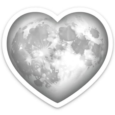 Heart moon sticker