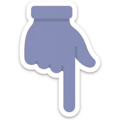 A dull purple Backhand Index Pointing Down sticker