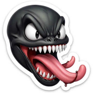 Venom with his tongue out sticker