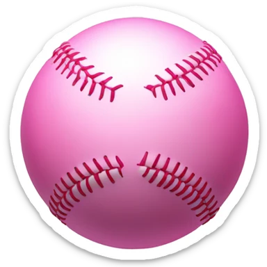 Pink realistic baseball x 1  sticker