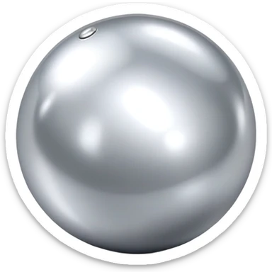 Perfectly smooth glossy polished metallic alloy shiny tin foil ball sticker