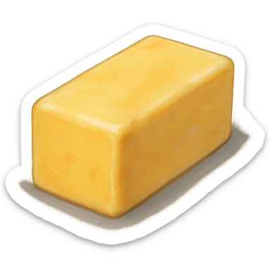 ghibli style butter stick, soft painterly look, gentle highlights sticker