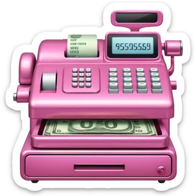 a pink cash sticker