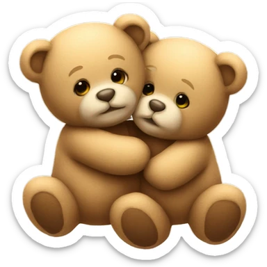 Teddy bears hugging and kissing sticker