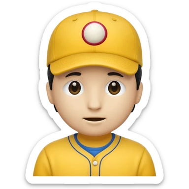 an emoji with no face with a baseball cap on sticker
