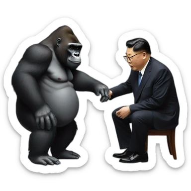 Gorilla meeting Kim yong un sticker
