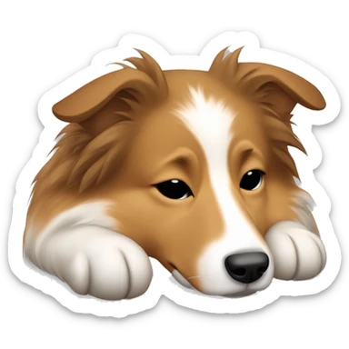 sleeping shetland sheepdog sticker