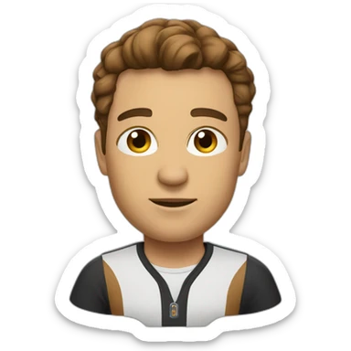 Coach of tenue with brown sort hair cool sticker