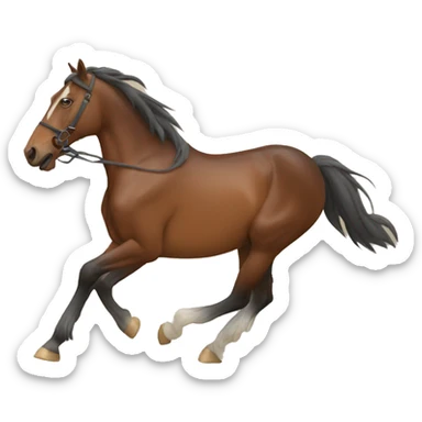 horse dragging something sticker