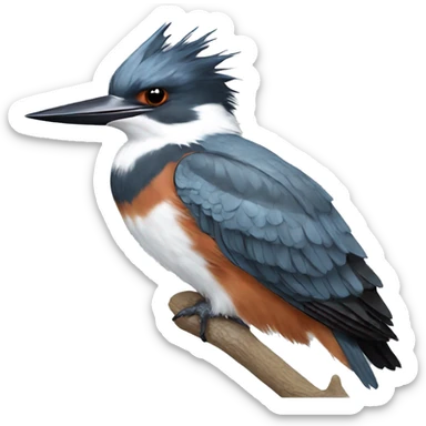 male belted kingfisher  sticker